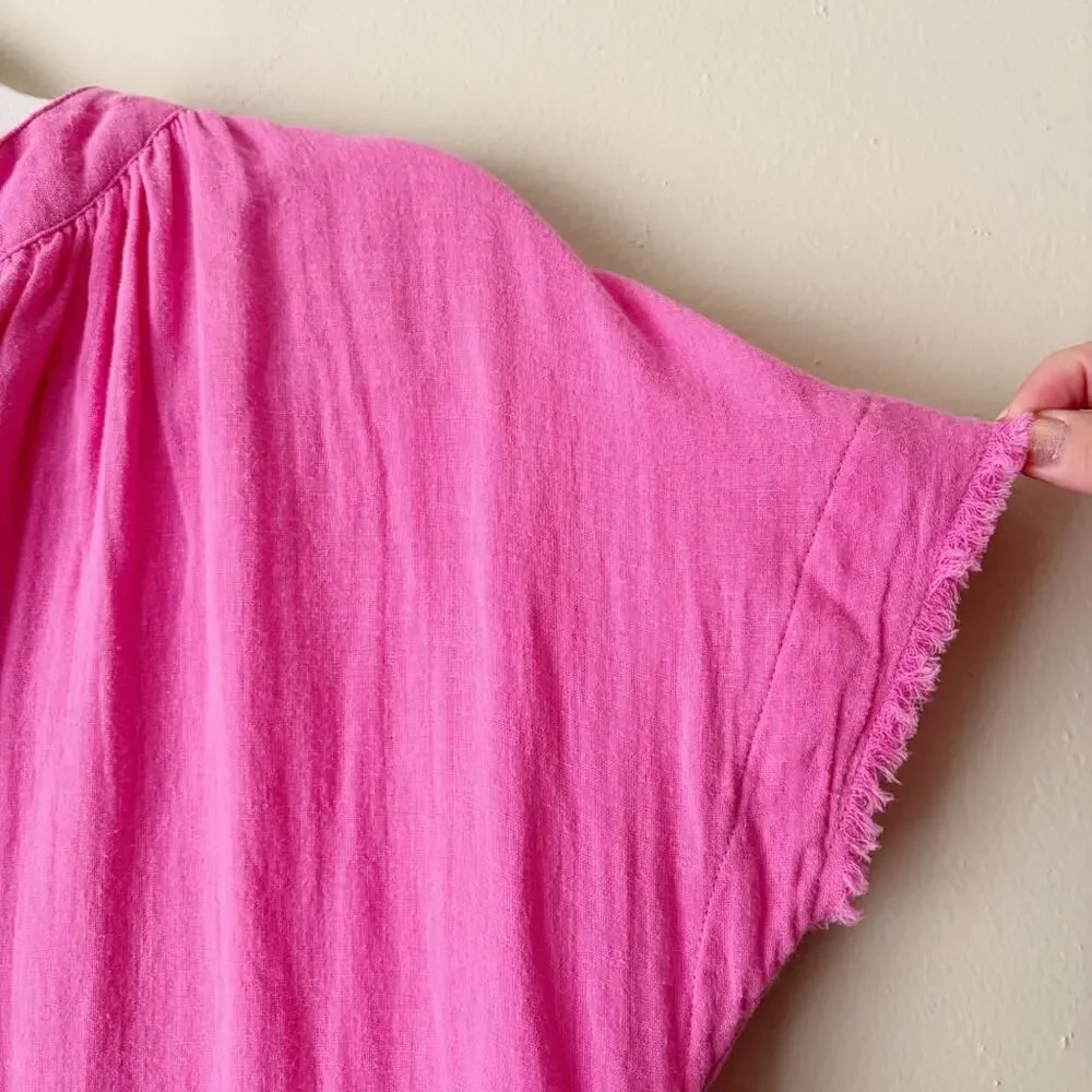 9Seed Littles | Girl’s Tunisia Cotton Gauze Resort Dress Beachy Pink Youth 8-10